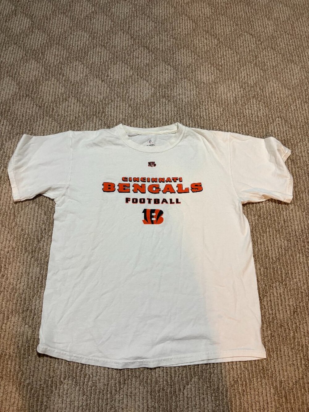 Cincinnati Bengals White/Orange Fanatics T-Shirt NFL Branded Large